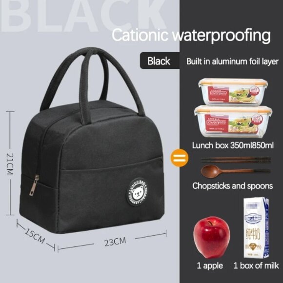 🌷2/$35🌷 Pink Lunch Bag Aluminum Foil Insulation Lunch Bag Thickened Walls - Picture 10 of 16